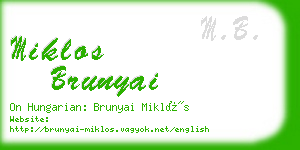 miklos brunyai business card